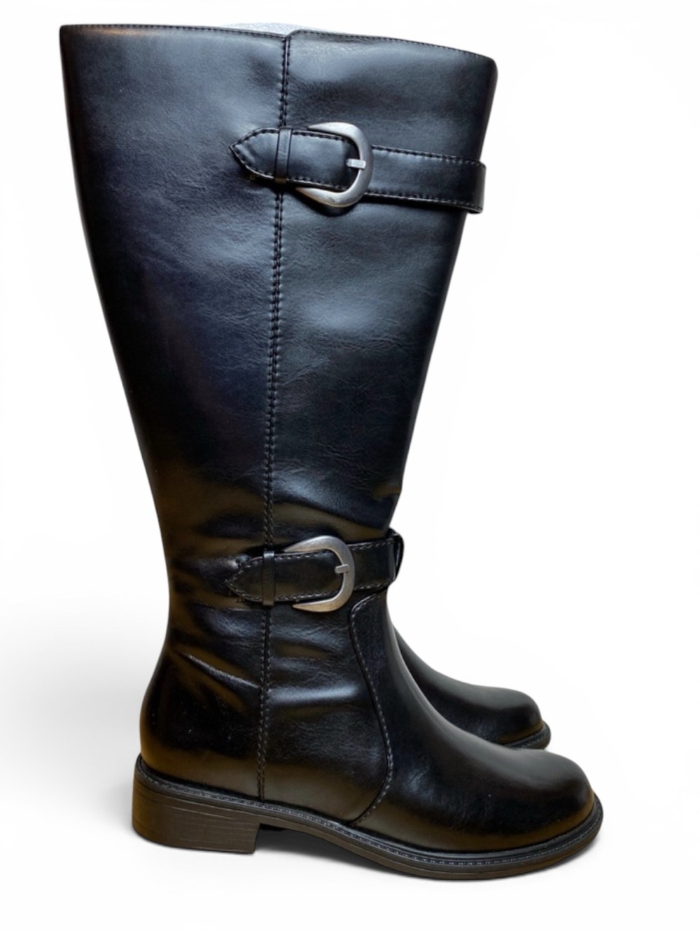 David Tate Mustang Wide Shaft Tall Riding Boots Black Women’s 7 Wide Calf